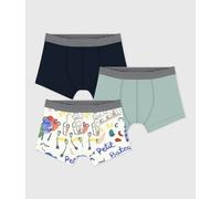 Pack of 3 Opera De Paris X Petit Bateau Boxers White + Blue + Green