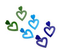 Pack Of 3 Pairs Glitters Heart Earrings Acrylic Double Heart Dangle Earrings For Women Valentines Jewelry Gifts Unique Designs