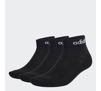 adidas Unisex Think Linear Ankle Socks 3 Pairs, Black/White, 8.5-10