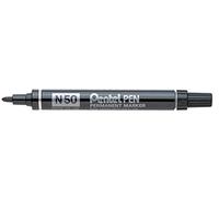 PACK OF 3 PENTEL N50 PERMANENT MARKERS - BLACK - BULLET TIP 1.5-2mm LINE. N50-A