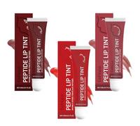 Pack of 3 Peptide Lip Tints, Long Lasting Glossy Lip Gloss, Lip Gloss Mirror Lip Glaze, Multiple Colour Options, Deep Care, Long-Lasting (Chocolate, Medium Rose Red, Orange Red)