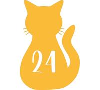 Pack of 3 Personalised Wheelie Bin Stickers Custom House Number - Cat Design - Stick On House Numbers - Birthday Number Decorations (Golden Yellow)