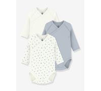 Pack of 3 PETIT BATEAU wrap bodysuits white