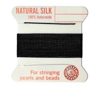 Pack of 3 Pieces Griffin Silk Cord 2 Meters -Size 2 4 6 with Different Color (6 Black)