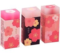 Pack of 3 Pink Beautiful Cherry Blossom Rubber Erasers Sakura Petal Sketch Painting Pencil Correction Tool School Office Stationery Erasers and Correction Tools