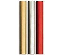 Pack of 3 Plain Metallic Foil Wrapping Paper 3 x 2 Meter Roll, in Silver, Red, Gold - Ideal for Any Special Occasion, Wedding or Birthday Present, Festive Decoration etc. by Karrma Ltd (1)