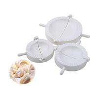 Pack of 3 Plastic Dumpling Mould Set Pastry Press Dough Dimsum Samosa Ravioli Maker Empanada, DIY Meat Pie Kitchen Tool, Eco Friendly Pastry Shape Mould, Wrapper Set (White)