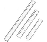 Pack of 3 Plastic Ruler, 15 cm 20 cm 30 cm Ruler, Transparent Flexible Precision Ruler, Measuring Tool, Flexible Precision Ruler for School, Office, Home (6, 8, 12 Inches)