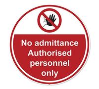 Pack of 3 PREMIUM No admittance Authorised personnel only Floor Safety Marker - LAMINATED Anti-slip Vinyl Sticker - Wearhouse Factory Hazard Safety Signs
