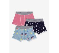 Pack of 3 Printed Cotton Boxers for Boys blue