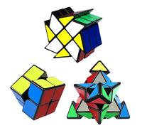 Pack of 3 | Puzzle Speed Cubes | Cube - Pyramid - Polygon | IQ Brain Challenge for kids or adults | Intelligence test Brian teaser | 3D Toy | Twisting Blocks |