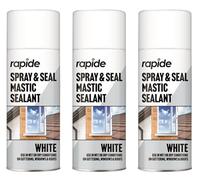 Pack Of 3, Rapide Spray and Seal Mastic Sealant, White, 400ml, Leak Stop for Roof Guttering Pipes Windows,