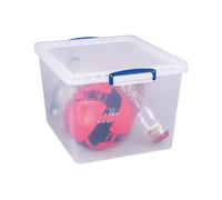Really Useful Products 33.5 Litre Box, Nestable Clear, Pack of 3 in Card