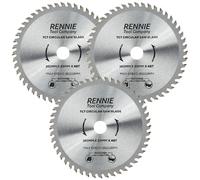 (PACK OF 3) Rennie Tools - 160mm x 20mm Bore x 48T TCT Circular Wood Saw Blade. Fits Bosch Festool TS55 Makita Ryobi Dewalt Circular Saws etc, 160mm Circular Saw Blade Also Fits 165mm Circular Saws