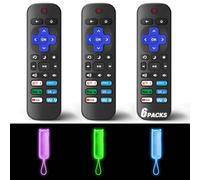 (Pack of 3) Replacement Remote Only for Roku TV with Soft Protective Cover (Glow in The Dark), Universal Remote for TCL Roku/Hisense Roku/Onn Roku/Sharp Roku/Element Roku/Philips Roku Smart TV