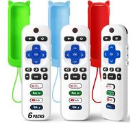 (Pack of 3) Replacement Remote Only for Roku TV with Soft Silicone Cover | Compatible for TCL Roku/Hisense Roku/Onn Roku/Sharp Roku/Element Roku/Philips Roku Smart TV，Glow in The Dark，Remote Backup