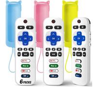 (Pack of 3) Replacement Remote Only for Roku TV with Soft Silicone Protective Cover (Glow in The Dark), Universal Remote for TCL/Onn/Hisense/Sharp/Element/Philips Roku Smart TV (Elegant White)