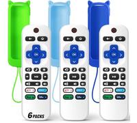 (Pack of 3) Replacement Remote Only for Roku TV with Soft Silicone Protective Cover (Glow in The Dark), Universal Remote for TCL/Onn/Hisense/Sharp/Element/Philips Roku Smart TV (Elegant White)