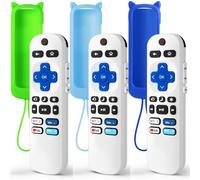 (Pack of 3) Replacement Remote Only for Roku TV with Soft Silicone Protective Cover (Glow in The Dark), Universal Remote for TCL/Onn/Hisense/Sharp/Element/Philips Roku Smart TV (Elegant White)