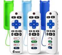 (Pack of 3) Replacement Remote Only for Roku TV with Soft Silicone Protective Cover (Glow in The Dark), Universal Remote for TCL/Onn/Hisense/Sharp/Element/Philips Roku Smart TV (Elegant White)