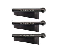 Pack of 3 Reusable Metal Drinking Shot Snorter Straw Fun Party Game Accessor Aluminium Hygienic Portable Edge and You Only Live Once Logo Design Colour Black Giditrus