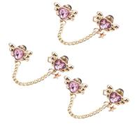 Pack Of 3 Rhinestones Heart Waist Adjustment Pin Waist Tightening Pin For Women Jeans Pants Nonsewing Decoratin Jeans Adjuster