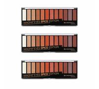 Pack of 3 Rimmel Magnif'eyes 12 Pan Eyeshadow Palette, Spice Edition, 14 g