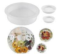 Pack of 3 Round Casting Moulds, 20/9.5/7.5 cm Large Bookends Silicone Moulds, Epoxy Resin Moulds, Epoxy Resin Casting Mould, for DIY Wedding, Anniversary Gift, Decoration Desktop Dried Flowers Photo