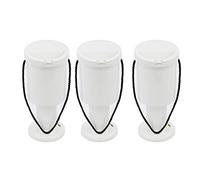 Pack of 3 Rounded Hand Held Plastic Collection Box. Charity Box. Money Donation Box (White)