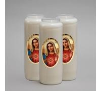 Pack of 3 Sacred Heart of Mary 9 Day Burning Memorial Candles