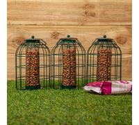 Pack Of 3 Samuel Alexander Metal Hanging Bird Nut Feeder With Squirrel Guard & Pack Of Nut Feed