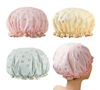 Pack of 3 Satin Shower Caps, Waterproof Elastic Shower Cap, Reusable Double Layer Sleeping Cap, Shower Cap, Women's Hair Cap, Dyeing, Elastic Shower Cap, Waterproof