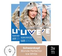 (Pack of 3) Schwarzkopf LIVE Hair Dye Toner Post-Bleach Hair Toner T1 Ice White Colour Gloss