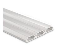 Pack of 3 Self-Adhesive Square Cable Tidy White PVC 100 x 2.1 x 1 cm