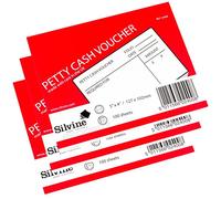Pack of 3 Silvine A6 Petty Cash Voucher Books 100 sheets per book
