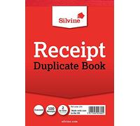 PACK OF 3 - Silvine Duplicate Cash Receipt Book - Gummed - 50 Sheets (230)