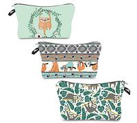 Pack of 3 Sloth Makeup Bag, Small Makeup Bag, Mini Toiletry Bag, Travel, Small Cosmetic Bag, Cute Sloth, Multifunctional, Waterproof, for Cosmetics, Change, Cards, Keys