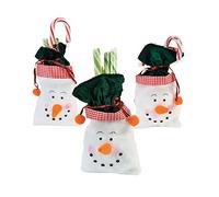 Pack of 3 - Snowman Drawstring Gift Bags