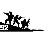 Pack of 3 Soldiers Wheelie Bin Number Sticker - Waterproof Decal - Easy to Apply - Custom Army/Military Recycling Box - House Door Signs