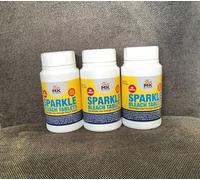 Pack of 3 Sparkle Bleach Tablets, Maximum Strength, 40 Tablets per bottle Made in UK