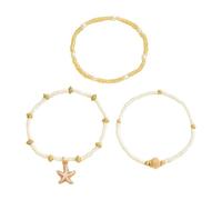 Pack Of 3 Stackable Necklace With Shell And Star Fish Charm Styles Jewelry Accessories For Women Multi Layer Beach Vacation Jewelry Set