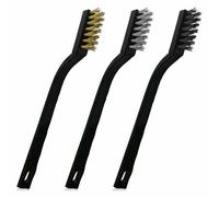 Pack of 3 Steel Nylon & Copper Wire Brush Cleaning Paint Metal Rust Remover Brushes (Pack of 3x Mini Wire Brush Steel)