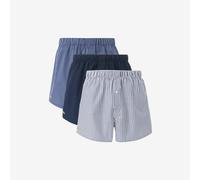 Pack of 3 Striped Cotton Boxer Shorts blue