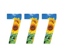 Pack of 3 Sunflower Wheelie Bin Numbers - 7 ideal for Home, Office, Classroom Decoration, Out Door Wheelie Bins, Dustbin V1097 Packwith®