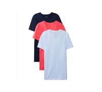 Pack of 3 T-Shirts with Short Sleeves Black+Grey+Red