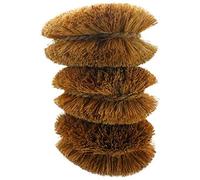 Pack of 3 Tawashi Vegetable Brushes Natural Coconut Fiber, Japanese Design, Ideal for Fruits, Veggies and Household use with Wire Hanging Loop by SKARBY