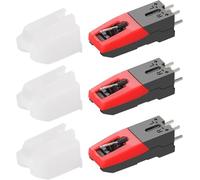 Pack of 3 USB Record Player Needle, Record Player Replacement Needle, Sapphire Tip Needle 33, 45 and 78 RPM Record LP Audio Player Replacement Part, for Most Phonograph, Vinyl Record Player