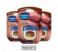 (PACK OF 3) Vaseline Lip Therapy Cocoa Butter Balm Intensive Moisturizing Lip Care for Soft, Smooth & Glowing Lips