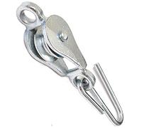 Pack Of 3 Washing Line Wire Rope Pulley With Hook Galvanised Steel