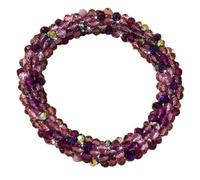 Pack of 3 Women's Crystals Elastic Elastic Band Hair Bands Hair Band Women Headband Bracelet Hair Rope Ponytail Holder Hair Ring Hair Accessories Headpiece for Daily Use, Colourful Purple